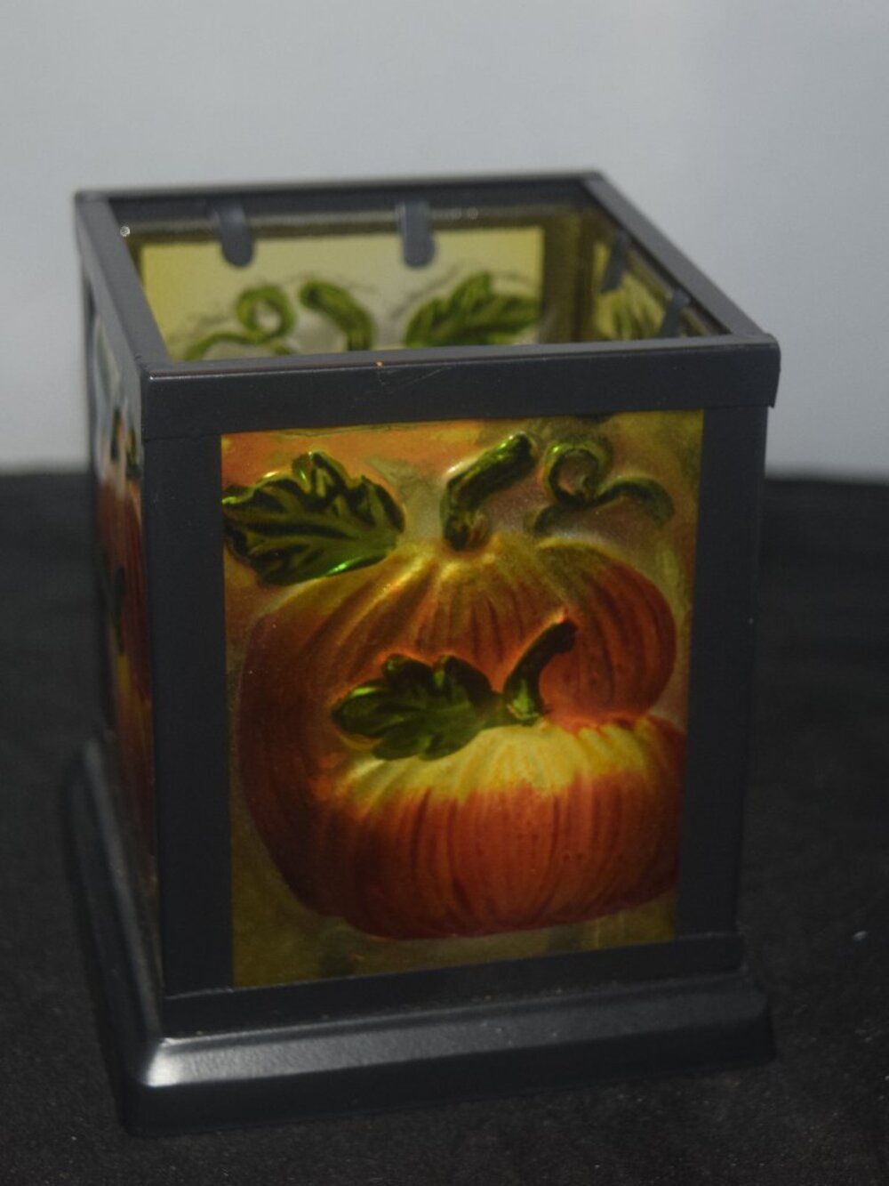 🍁Fall Pumpkin Glass Lantern Votive Candle Holder Autumn Thanksgiving Decor